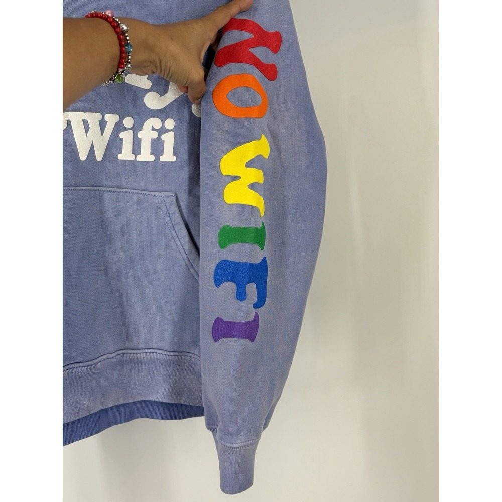 Madhappy Hoodie Womens XS Purple Lavender So Sorry No Wifi Graphic Streetwear - Picture 4 of 10